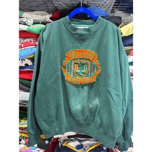 Vintage Miami Hurricanes Midwest Embroidery Sweatshirt Green Mens Large NCAA 90s